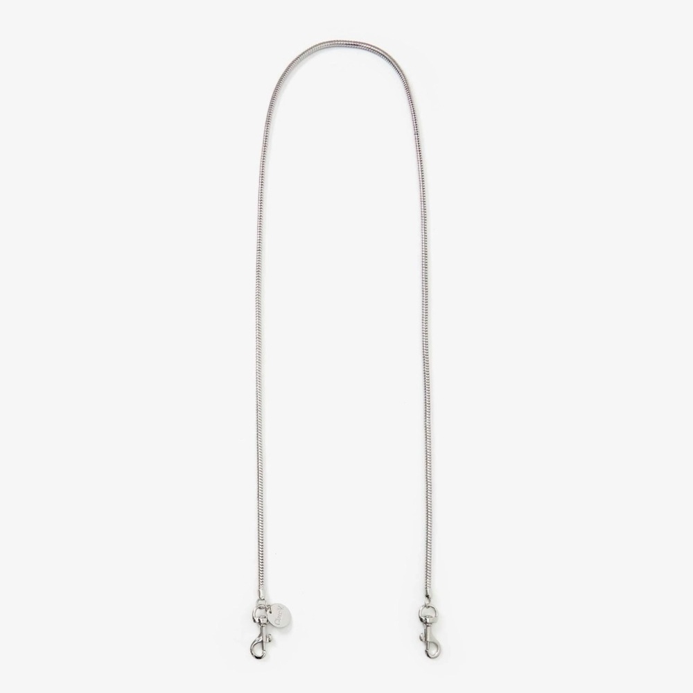 Clare V CROSSBODY STRAP SILVER SNAKE NWT 5mm 44.5 inches long retail $115 - Picture 3 of 6